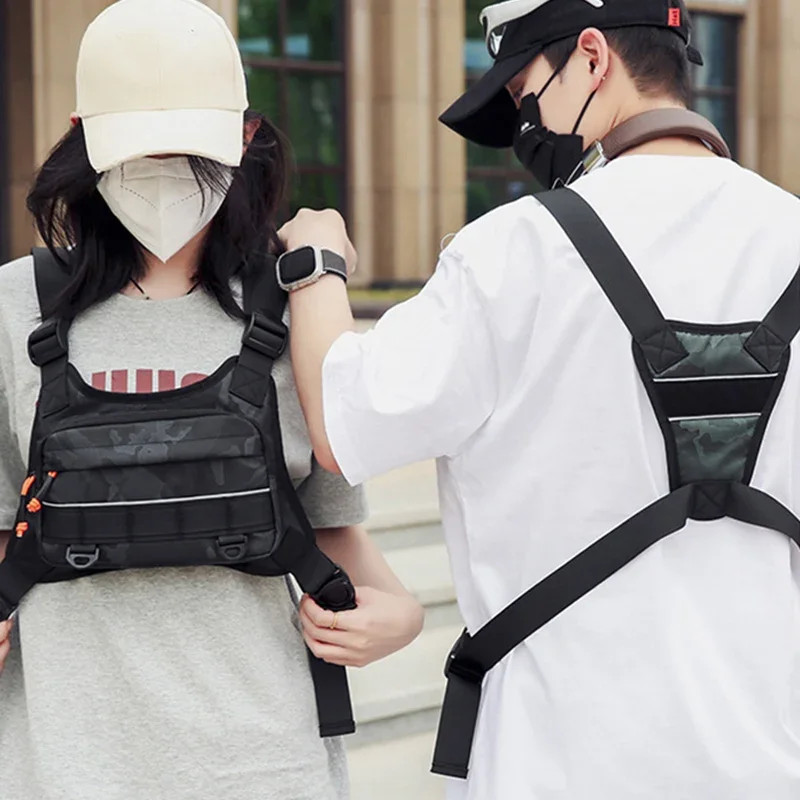Front Chest Bag Camping Vest Backpack for Men Women Running Tactical Pack