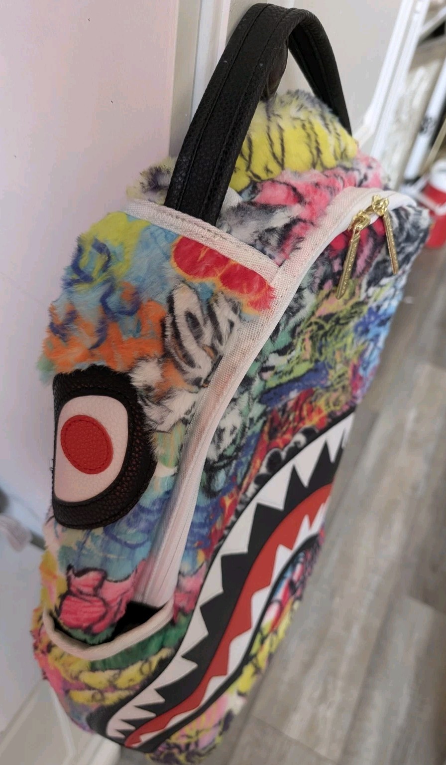 Sprayground Multi Color Shark In Paris Backpack Book Bag Limited Edition NWT