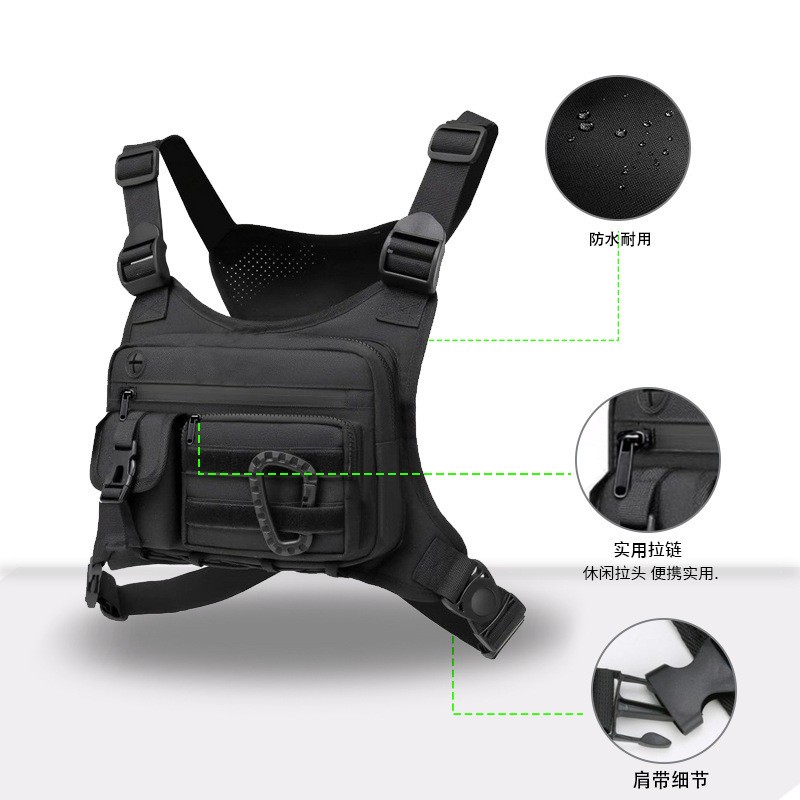 Tactical Chest Bag Running Backpack Multifunctional Vest Strap Waterproof