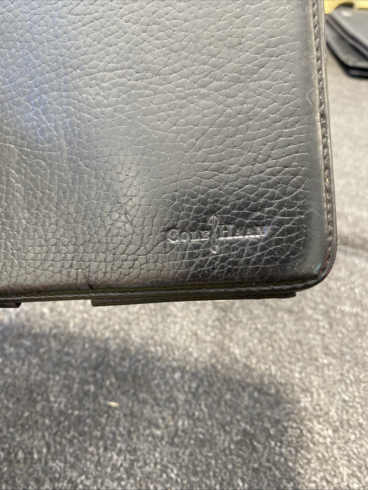 Cole Haan Classic Black Pebbled Leather Tablet iPad Android Case 9.75 X 7.75