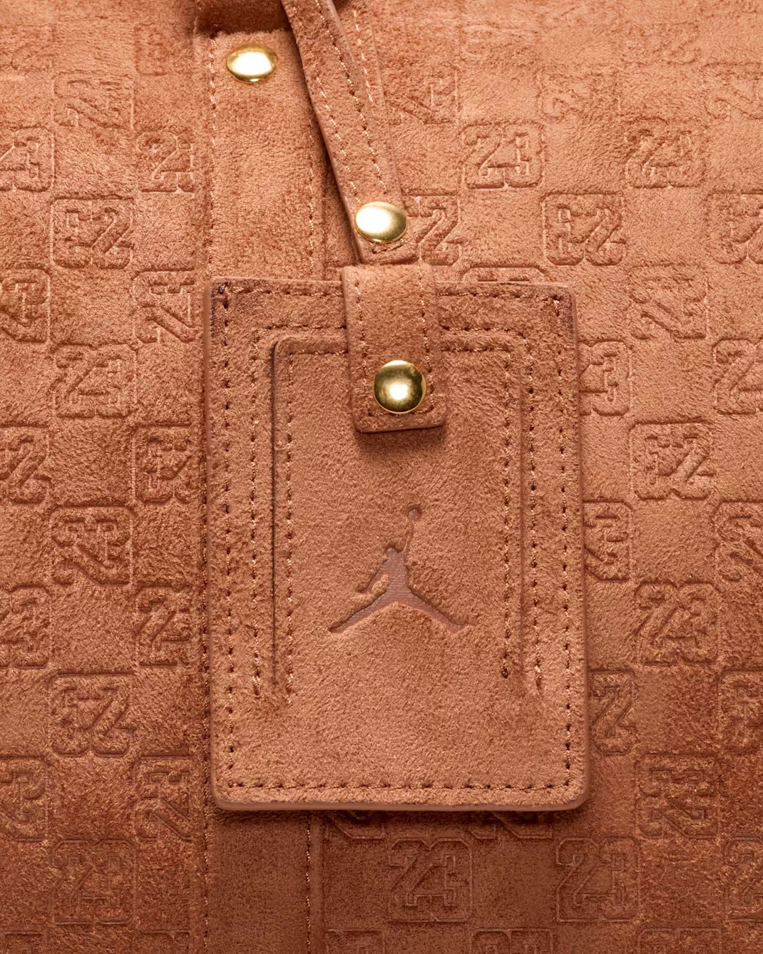 Jordan Suede Monogram 40L Duffel Bag Cognac NEW