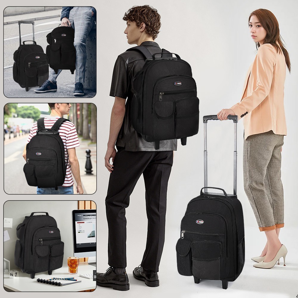 2 In 1 Carry On Travel Backpack 20″ Rolling Backpack With Wheel & Handle