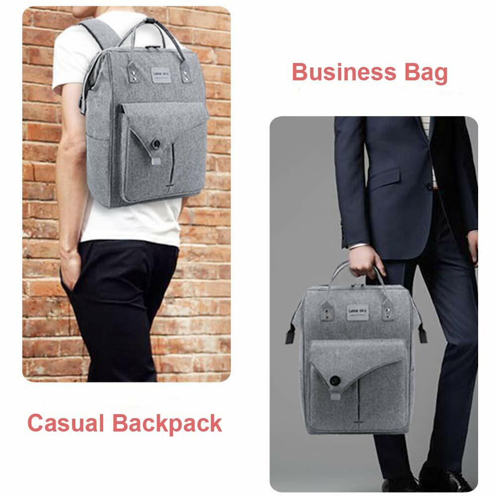 Lekesky Sac à dos pour ordinateur portable 15,6″, Gris