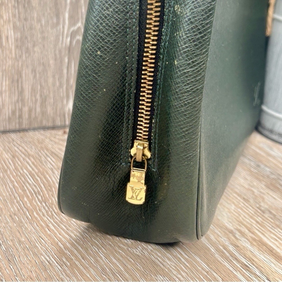 Louis Vuitton Taiga Leather Toiletry Pouch –Authentic, Made in Spain w/COA