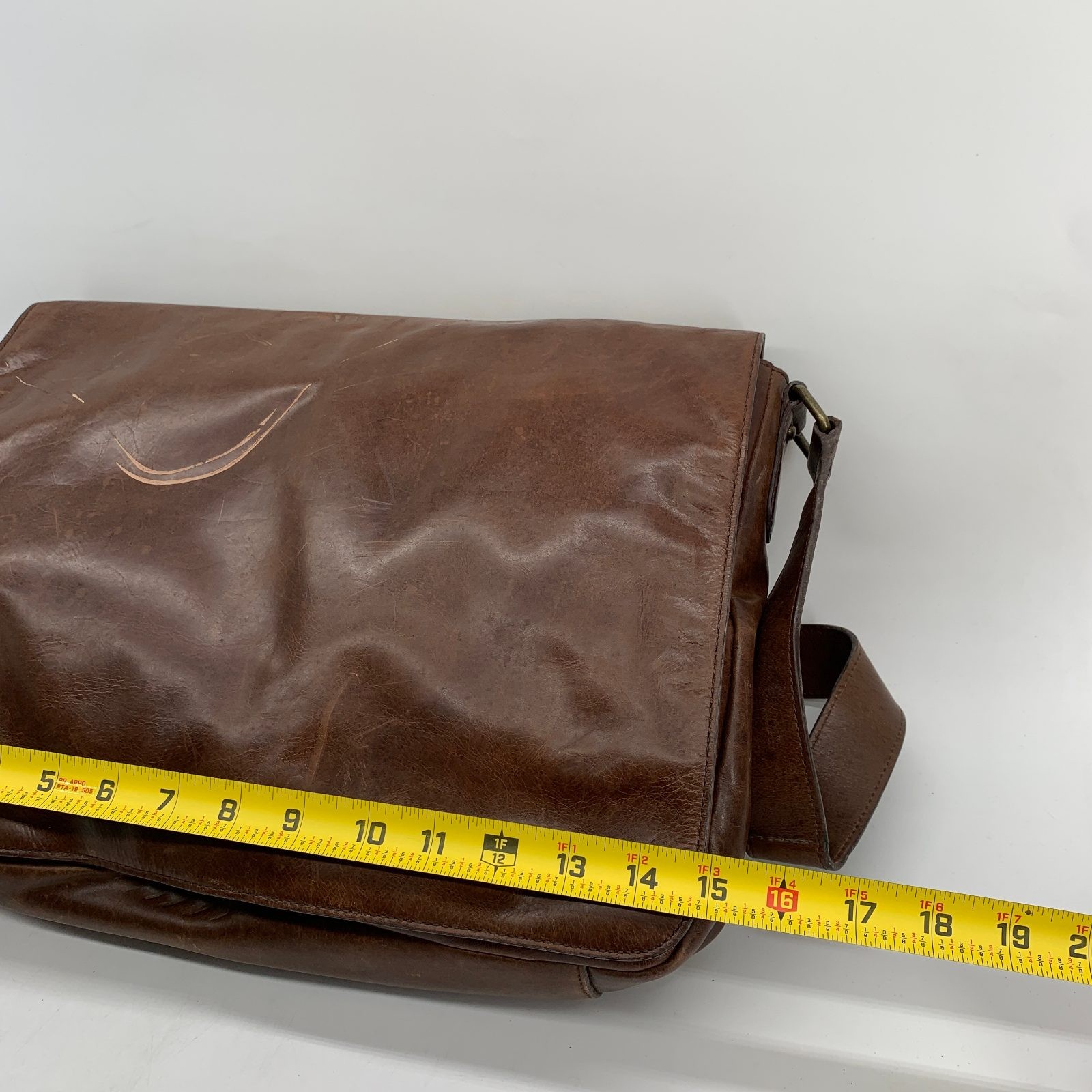 Vtg Brooks Brothers Leather Messenger Bag Crossbody Laptop Satchel