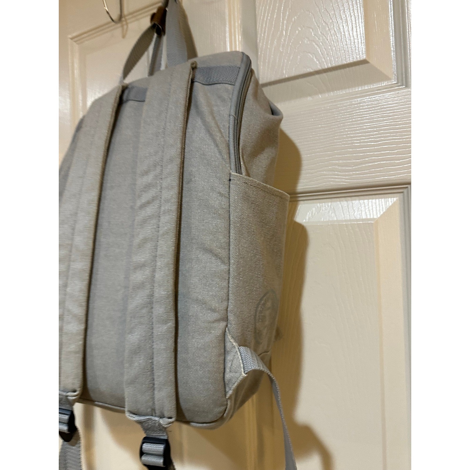 Starbucks Coffee Gray Canvas Backpack with Assorted Enamel Partner Pins Bundle