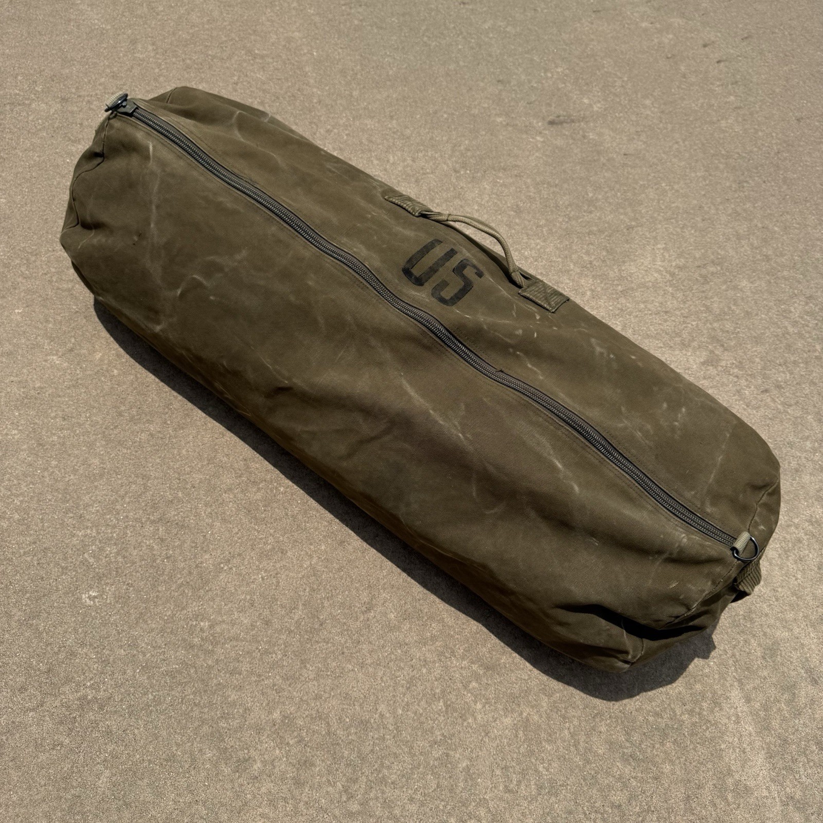 Large Duffle Bag Heavy Duty Cotton Canvas Military Army 36” 3 Handles Distressed
