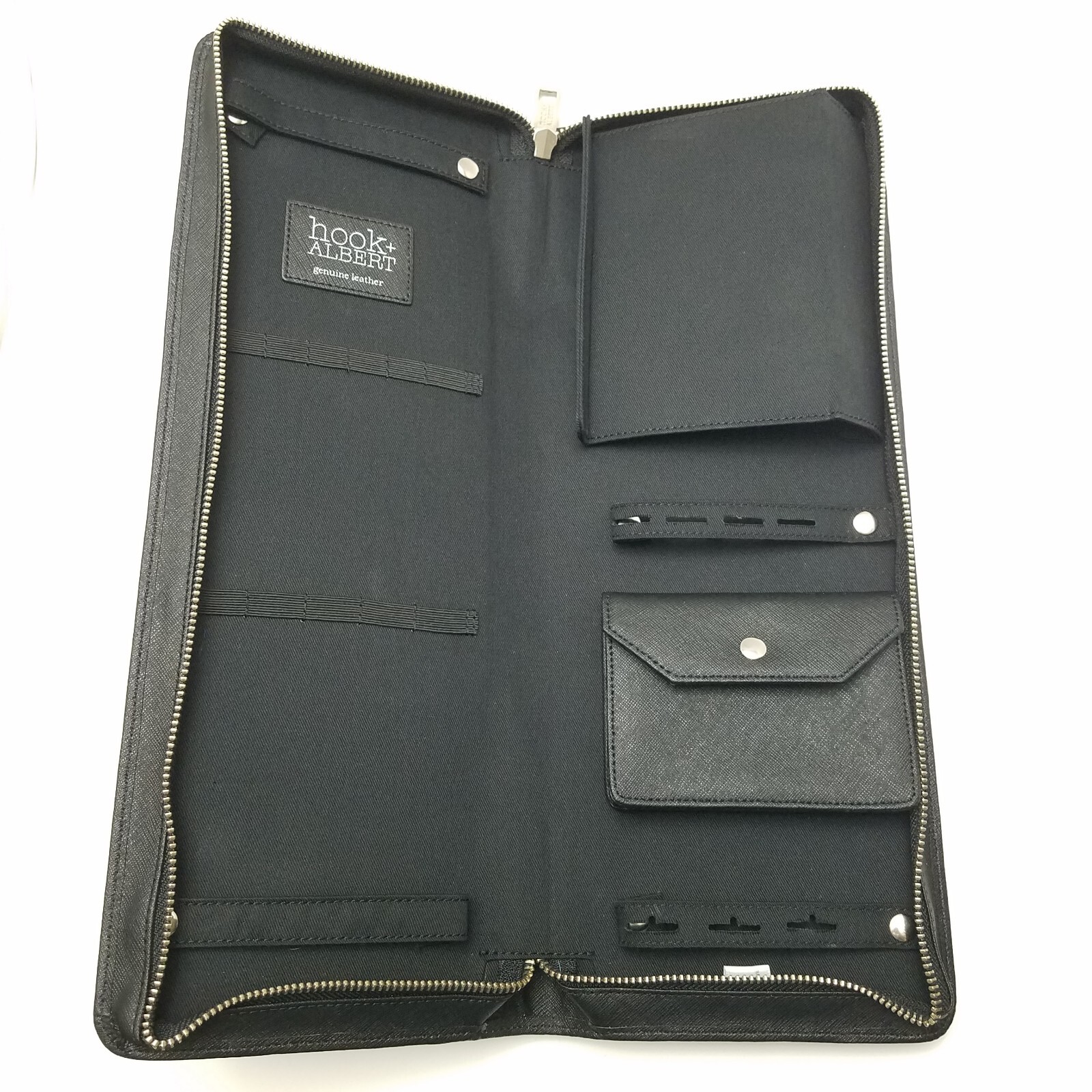 Hook & Albert Black Leather Travel Case 15.5 ×6 inches