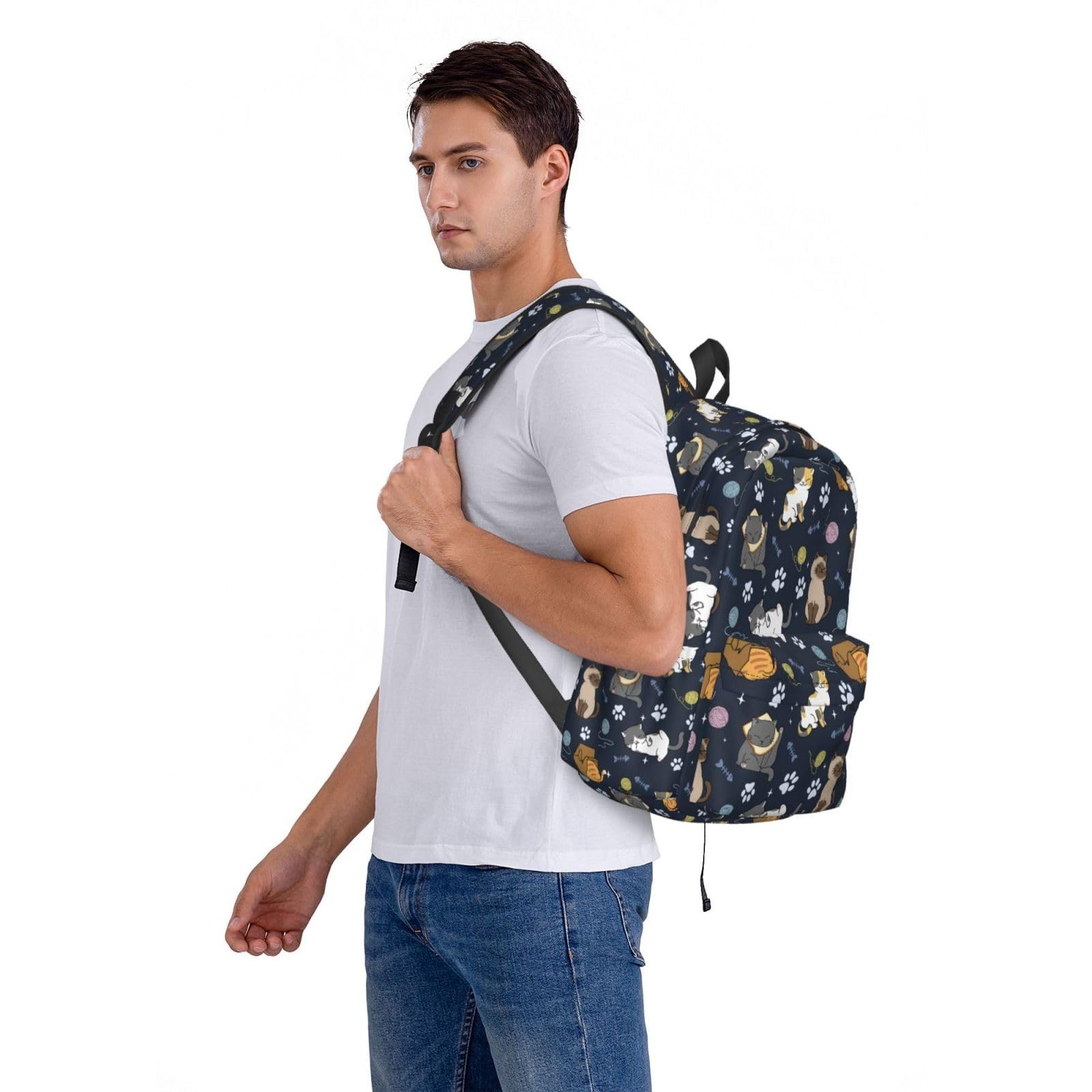 Cute Cats Backpack 16.9 inch, Womens Travel Casual Laptop, Hiking Daypack