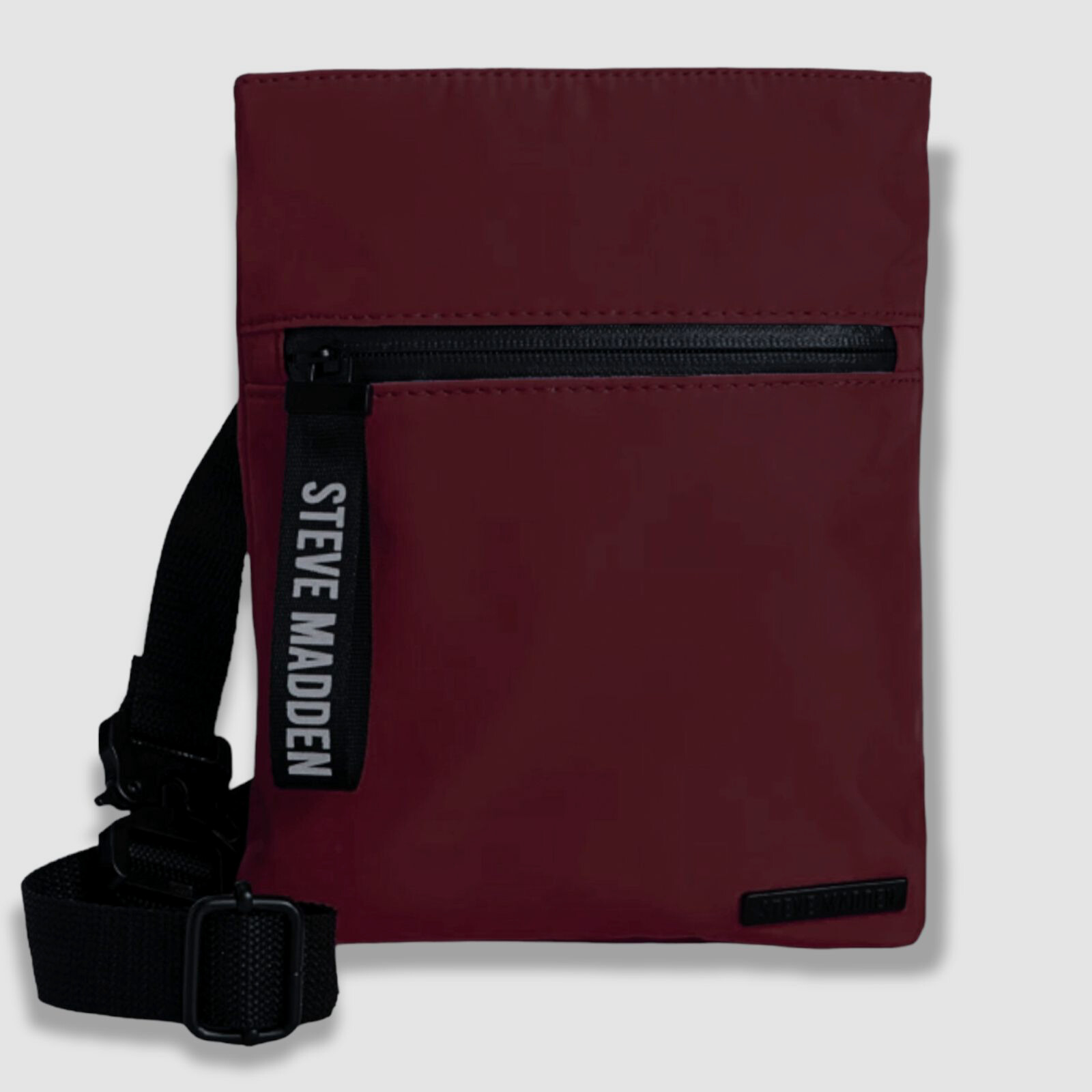 Steve Madden Men’s Red Quick-Release Crossbody Adjustable Strap Logo Bag