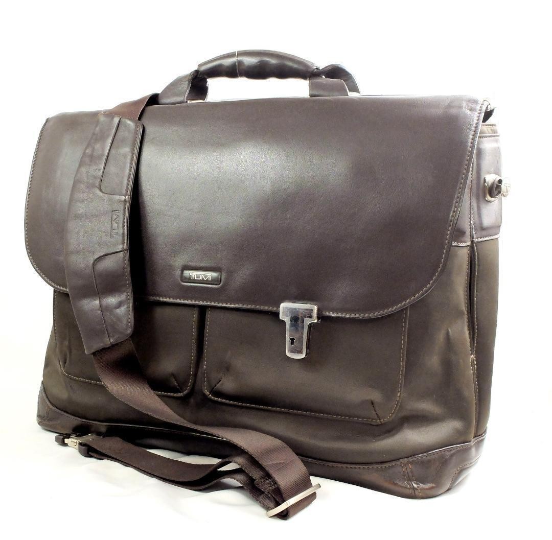 TUMI T-Tech Formula Targa Briefcase Brown Leather Microfiber Conditon: Used