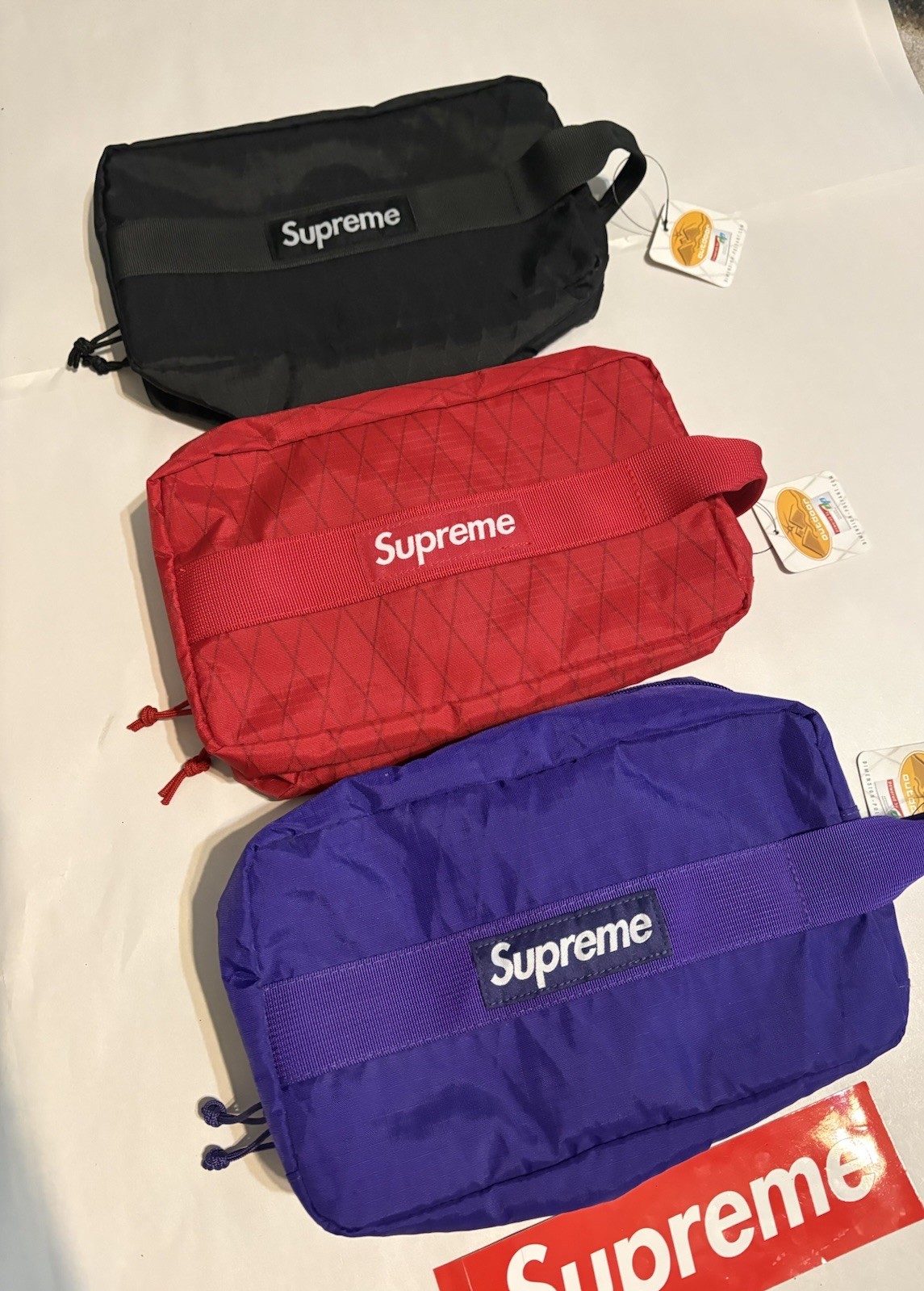Supreme Utility Bag FW18 Black & Red & Purple NEW – 2018 (Bundle) (SET OF 3)