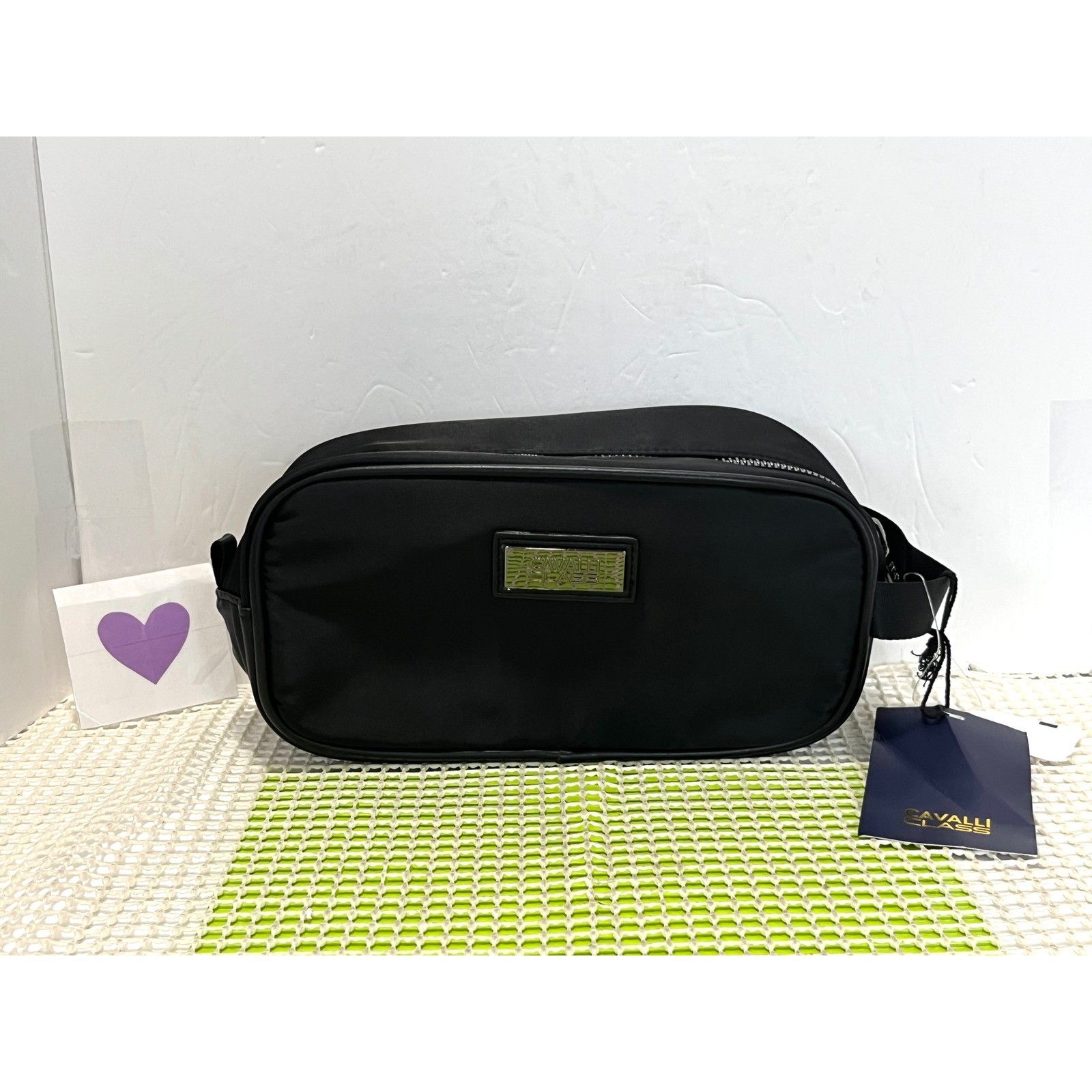 Cavalli Class Mens 10″ Dopp Kit Toiletry Bag Black OXV10CSB049 Travel Case NEW
