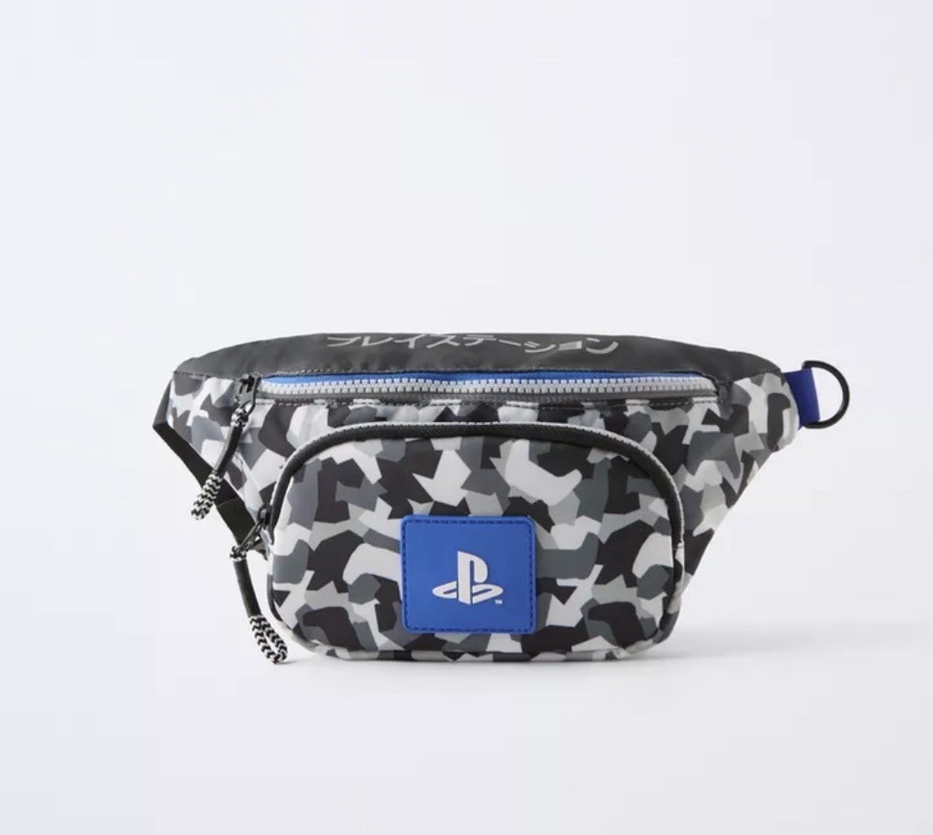 Zara x Sony PlayStation Camo Belt Bag Gray Blue Fanny Pack Gaming OS Unisex