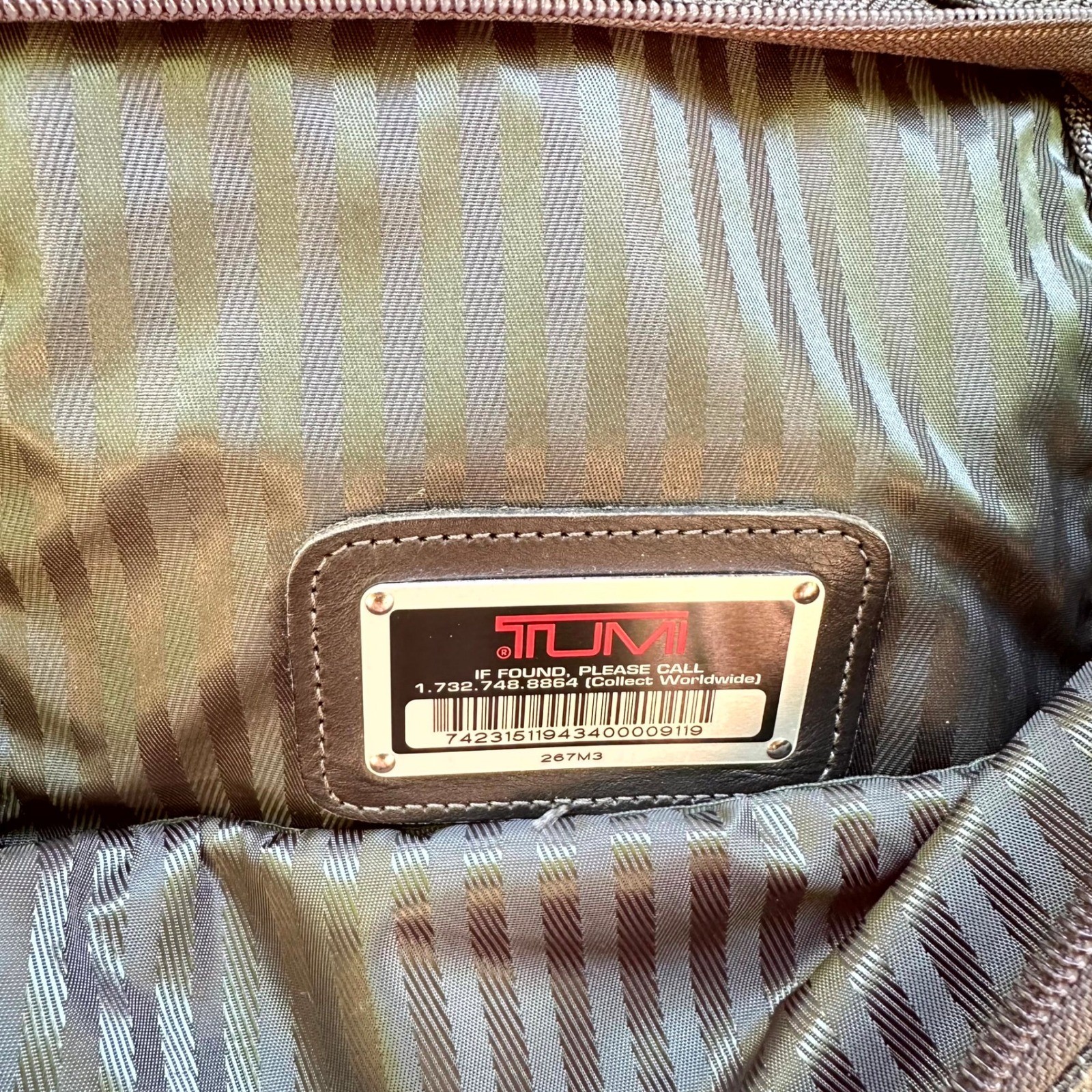 Tumi Large Duffel Bag Alpha Ballistic Nylon Green Travel Weekender Monogrammed