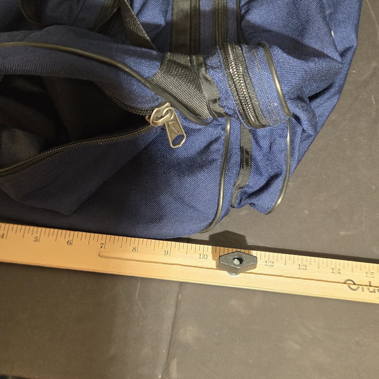 Vintage Nike Blue Duffle Bag Embroidered Center Swoosh 90s Y2K No Shoulder Strap