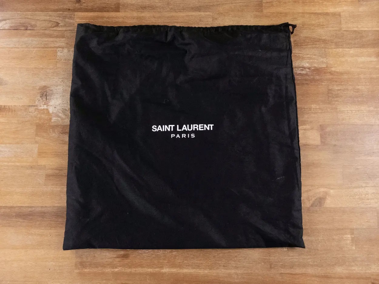 (NO CUSTOMS TAX) SAINT LAURENT City Sailor black canvas palm tree print backpack