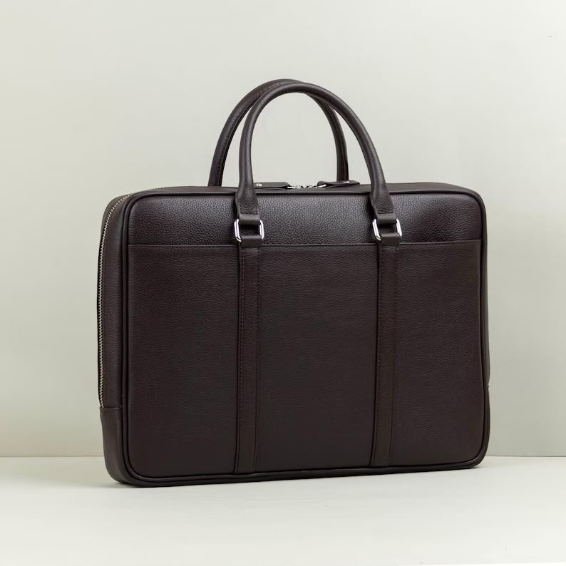Luxury Genuine Leather Laptop Bag Business Briefcase Office Work Bag for Men