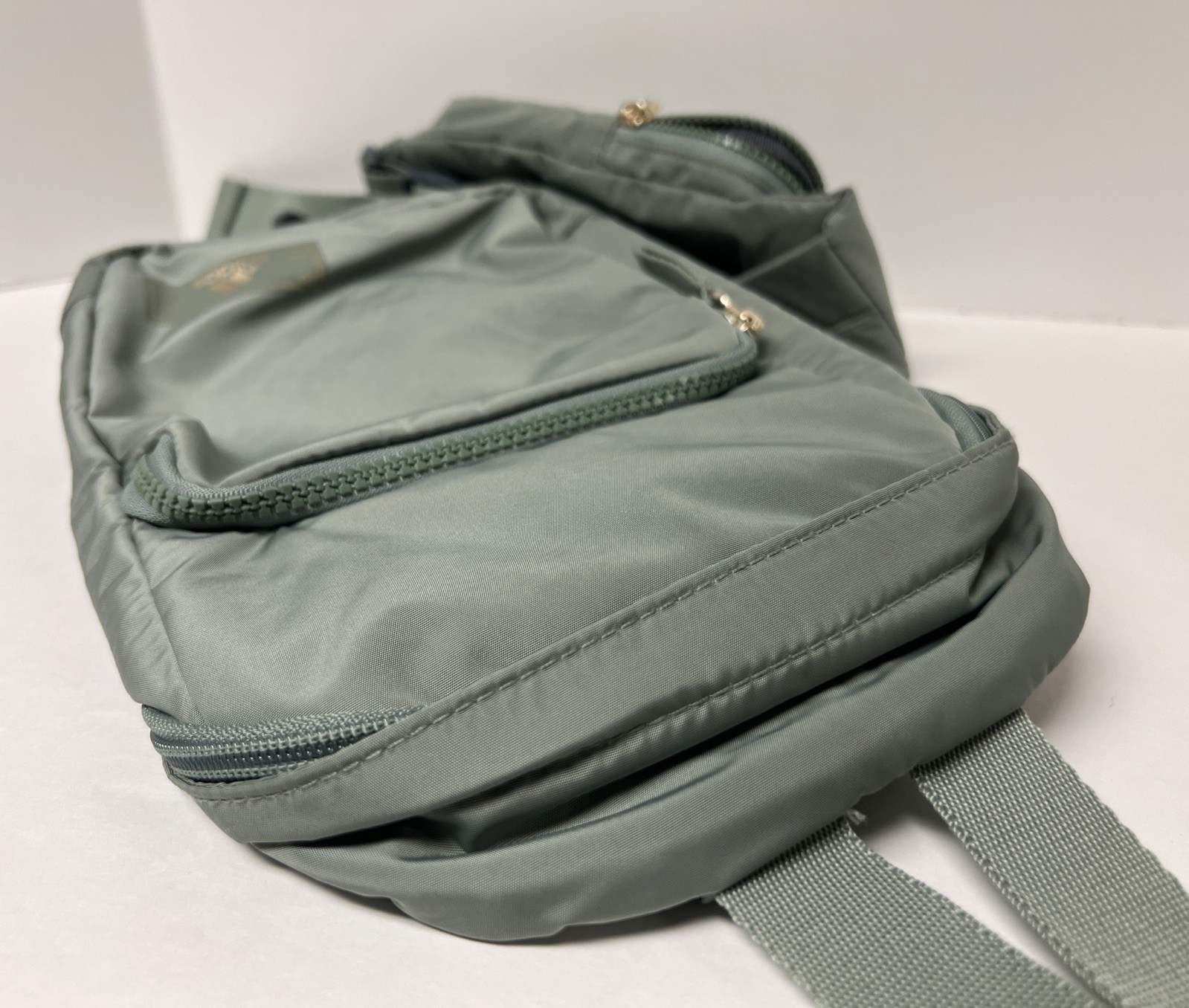 Adidas Essentials 2 Sling Crossbody Silver Green/ Gilver Zippered Pockets W/ Tag