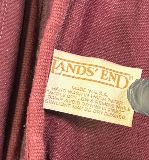 Vtg Lands’ End Square Rigger Canvas Briefcase Maroon W/ STRAP Made in USA Bag