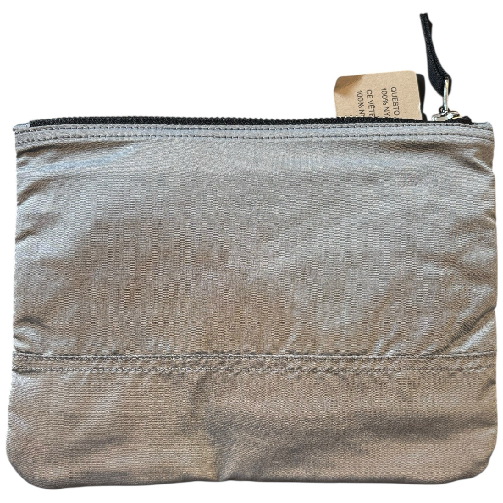 Stone Island Grey Pouch Quilted Zip Man Bag Clutch Wallet 059 Genuine