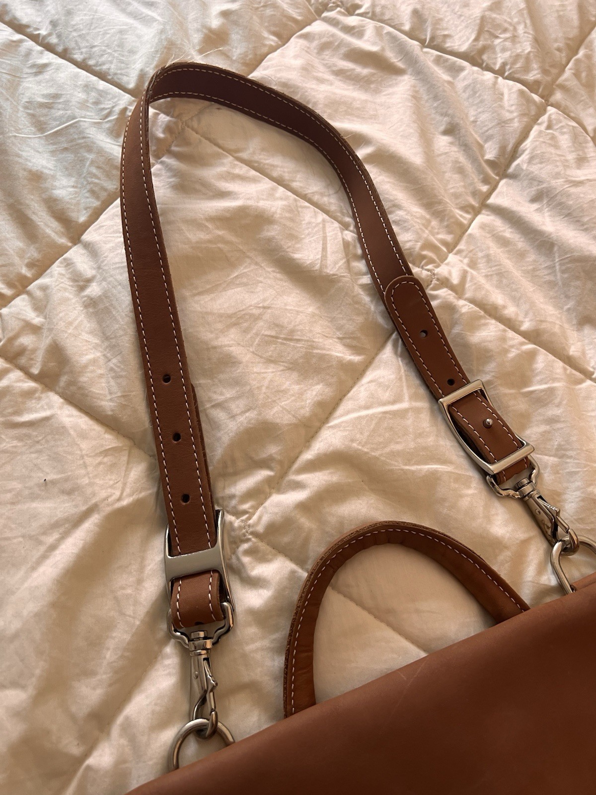 THE J PETERMAN COMPANY Saddle Tanned Leather Messenger Satchel Bag | USA Seller