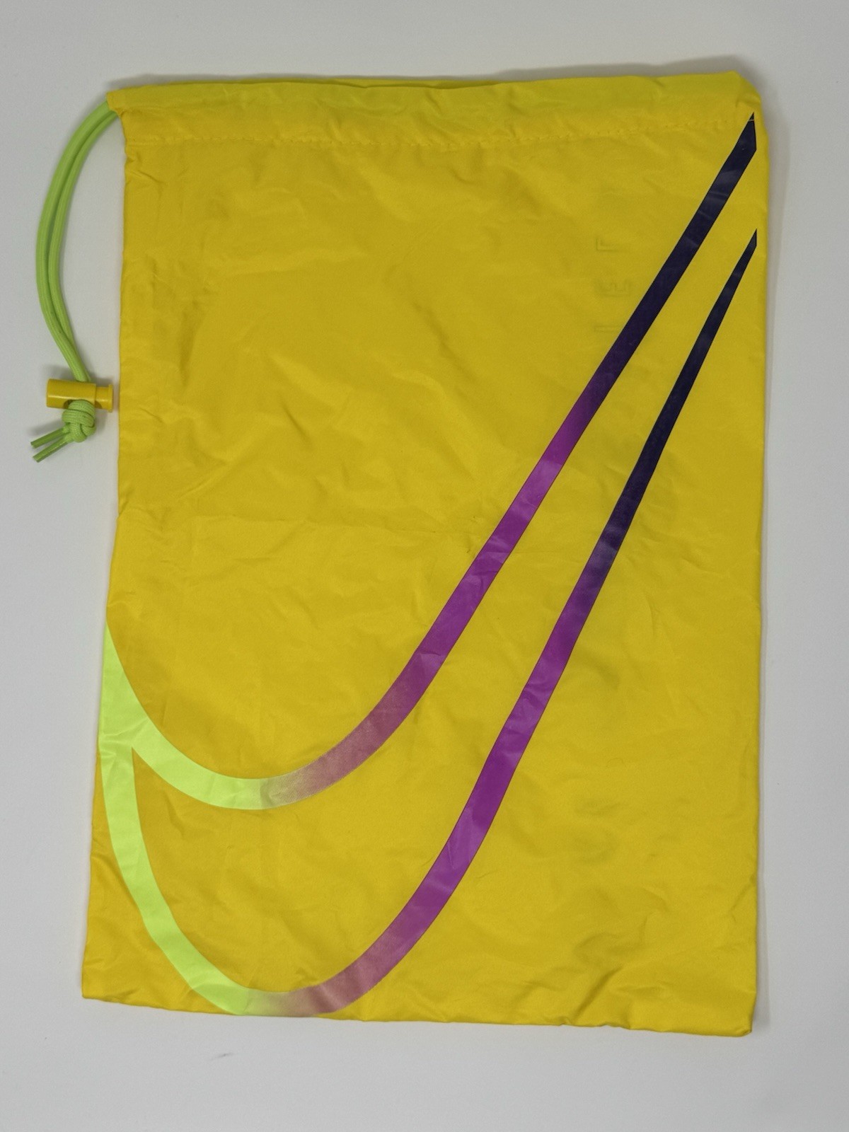 Nike Track & Field Bright Yellow Nylon Drawstring Storage Shoe Bag 16.5″x11.5″