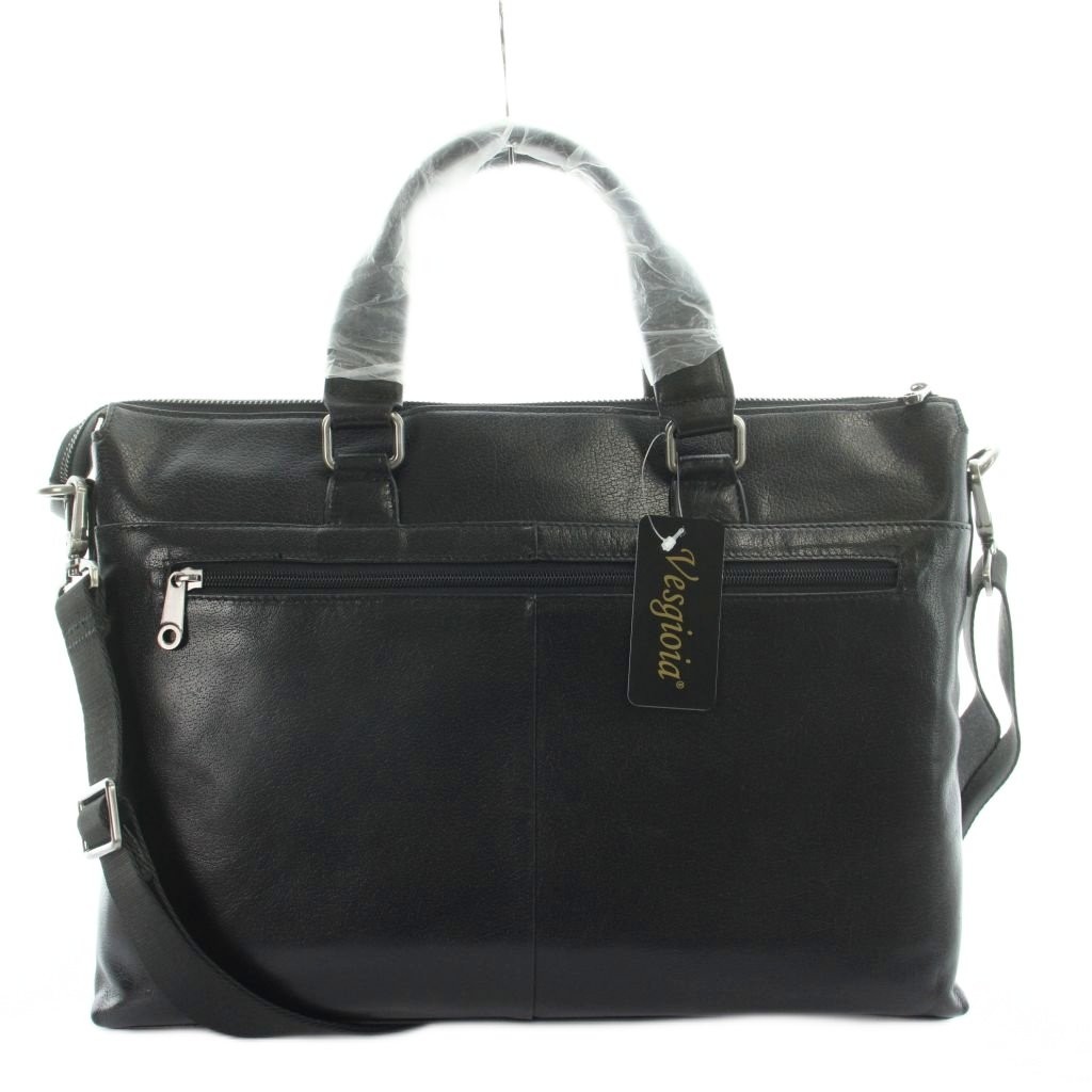 VESGIOIA Leather Briefcase Black Cowhide 11×4.5×2.4in Men’s Bag AB Condition