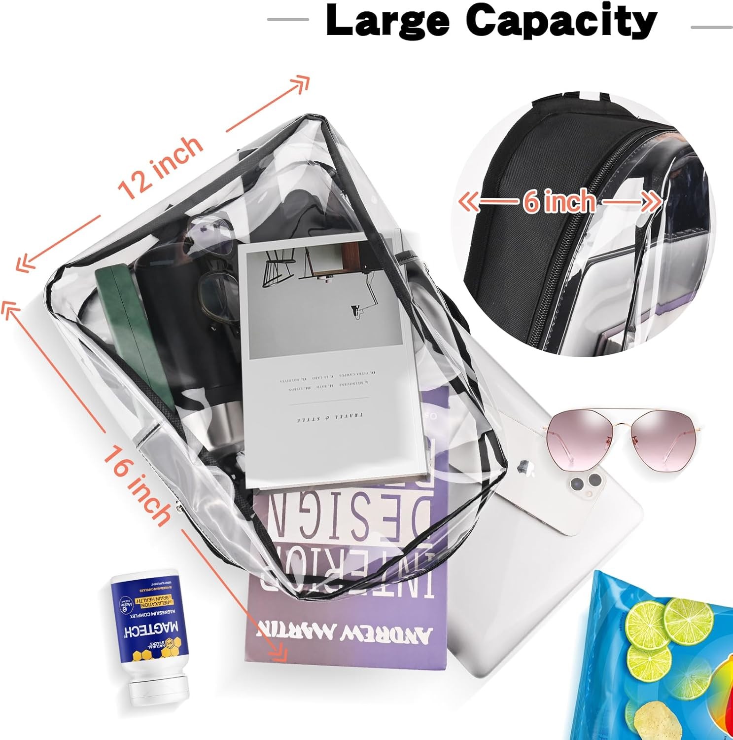 Clear Backpack Heavy Duty – Clear Bookbag Large See Through Backpack Plastic Tra