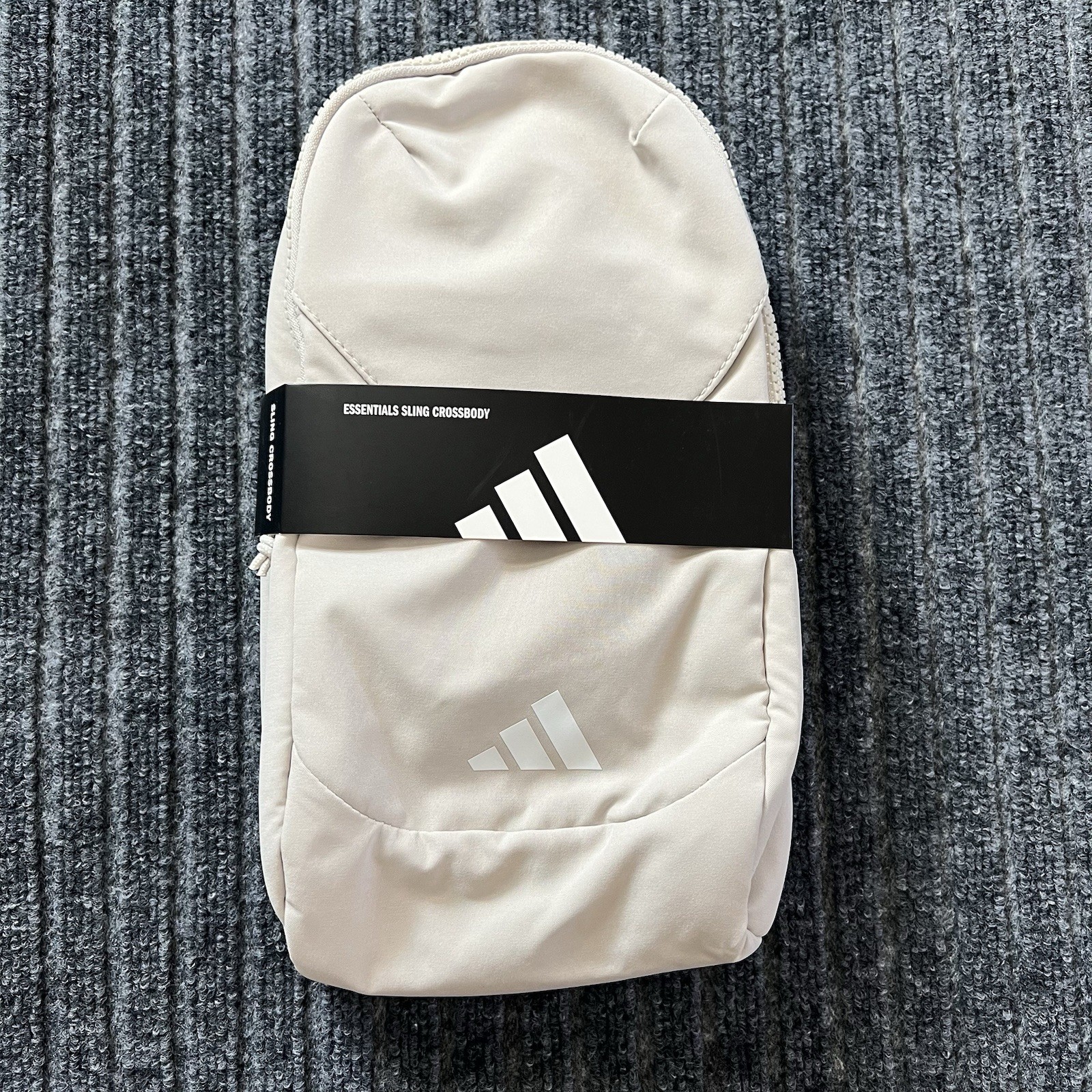 adidas Essentials Sling Crossbody Bag Beige Men’s Adjustable Strap Pockets