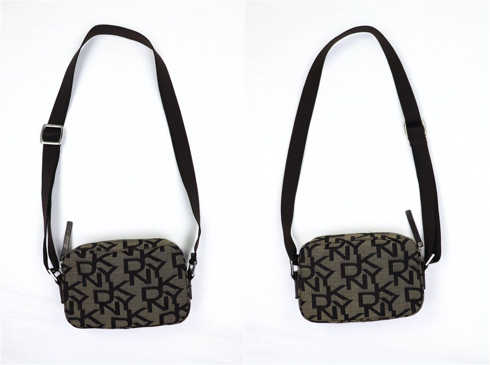 DKNY Donna Karan New York Monogram Brown/Beige Small Crossbody Bag