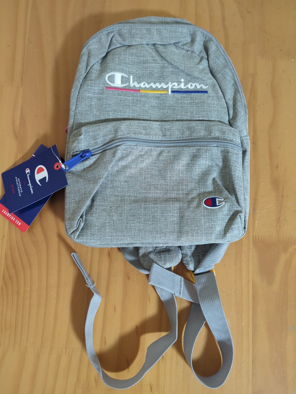 Chanpion Unisex Varsity Mini Backpack Bag Grey 12 x 9 Inches New NWT