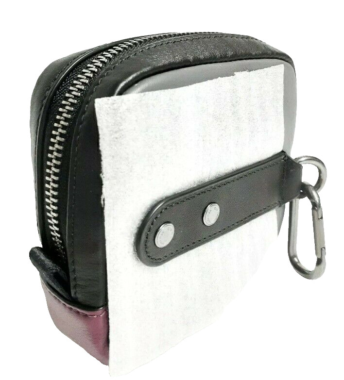 Coach Leather Hybrid Pouch in Colorblock Coach Patch Bag Grey Purple Multi New
