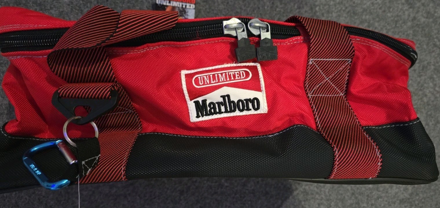Vintage Marlboro Unlimited Duffel Bag Red Black 20x12x8 New With Original Tags