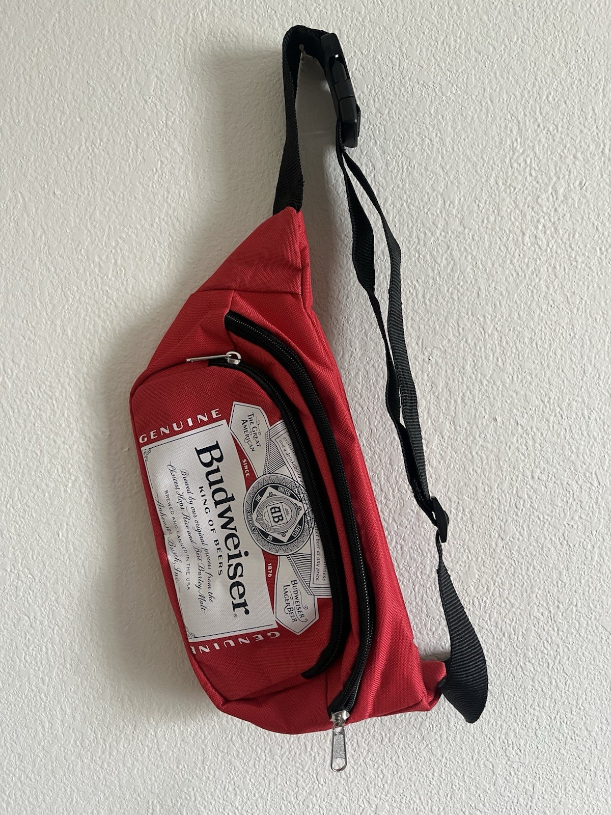 Budweiser NWT Fanny Pack Insulated Cooler Belt Bag Red Black NEW