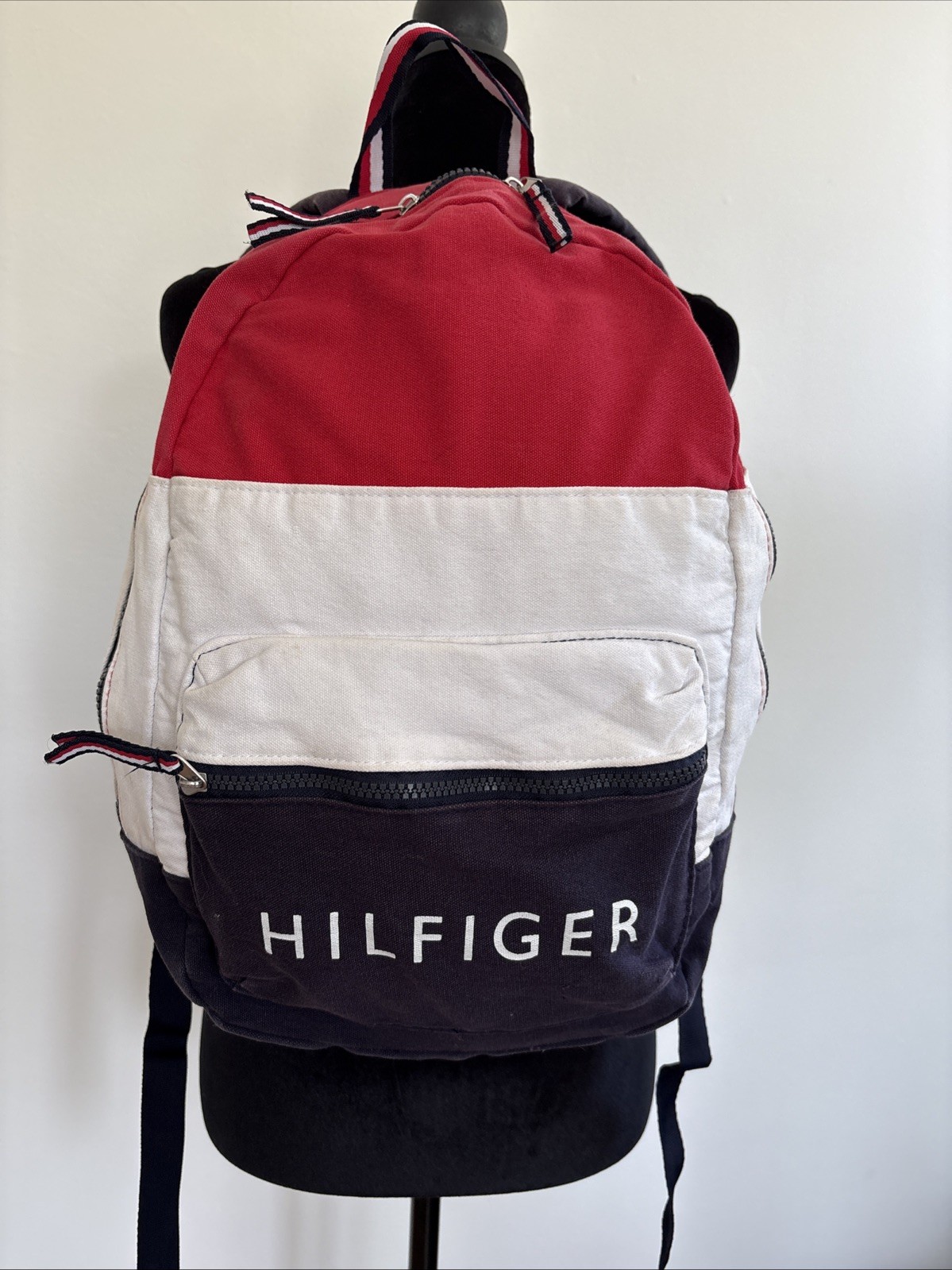 Tommy Hilfiger Backpack 100% Cotton Americana Nautical Colorblock Preppy