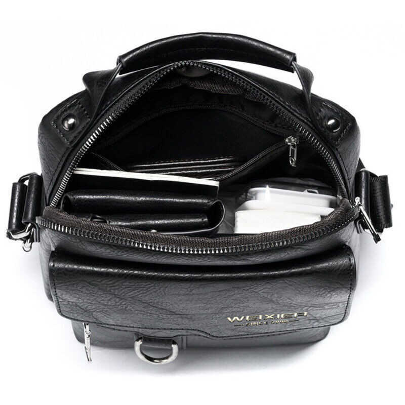 Men’s Business pu Leather Shoulder/Messenger Bag 8″ Handbag Outdoor Sport Bag B