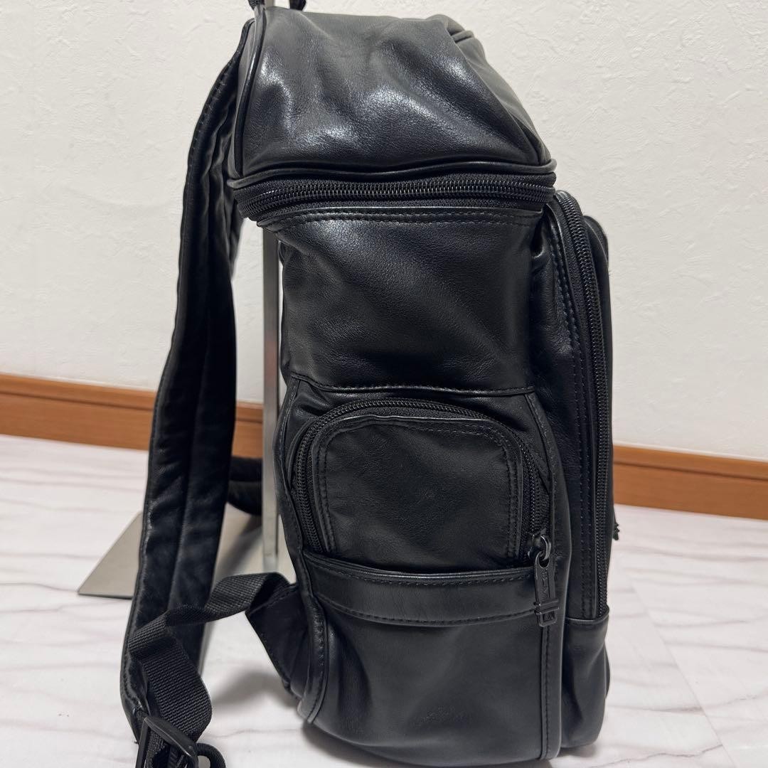 TUMI All Napa Leather Deluxe Backpack Business Rucksack Black Discontinued Rare