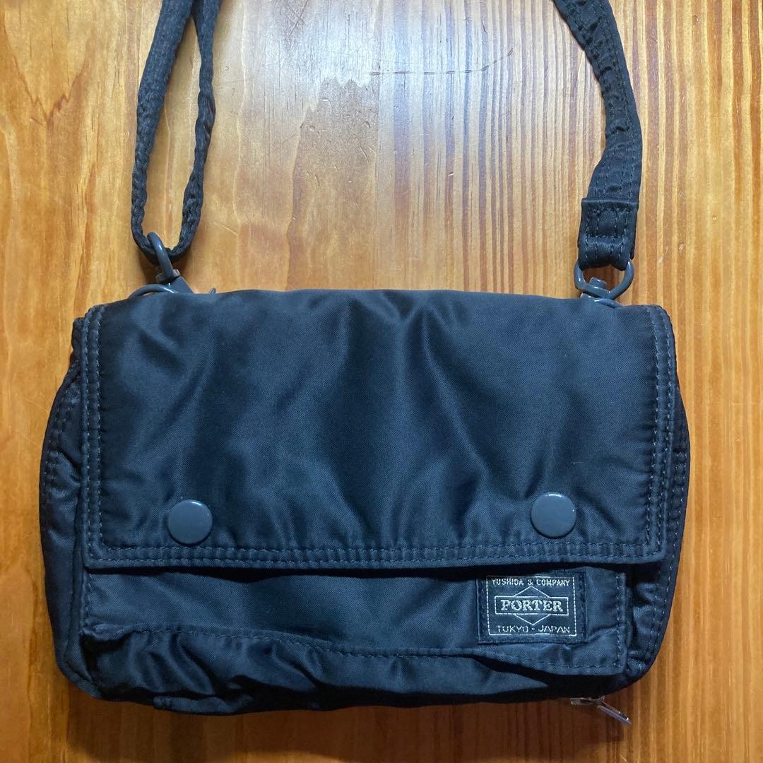 Authentic Yoshida Kaban PORTER Tanker Shoulder Bag Black Nylon 16cm x 22cm x 6cm