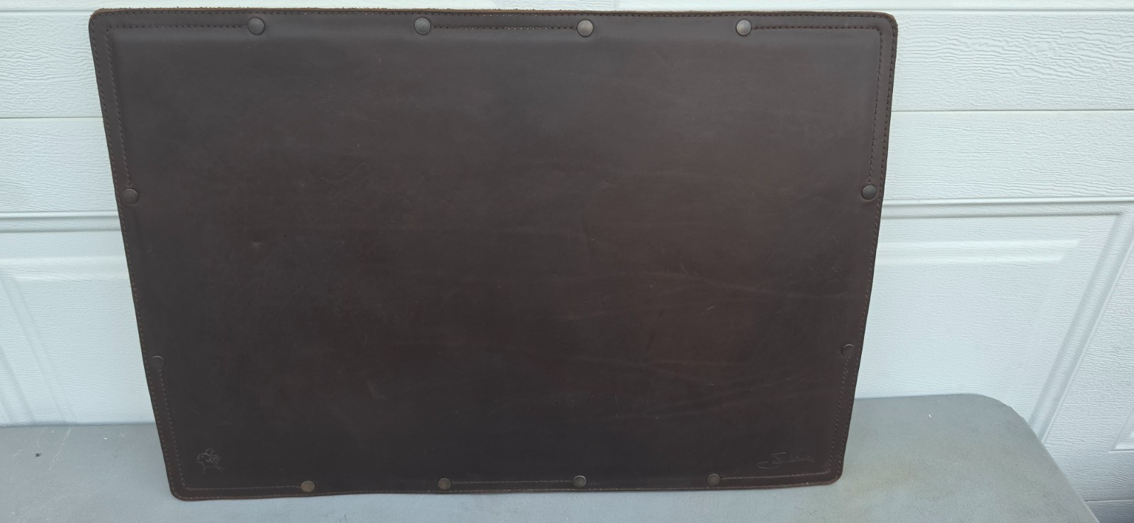 Saddleback Leather Dark Coffee Brown Large Desk Pad – Script Logo