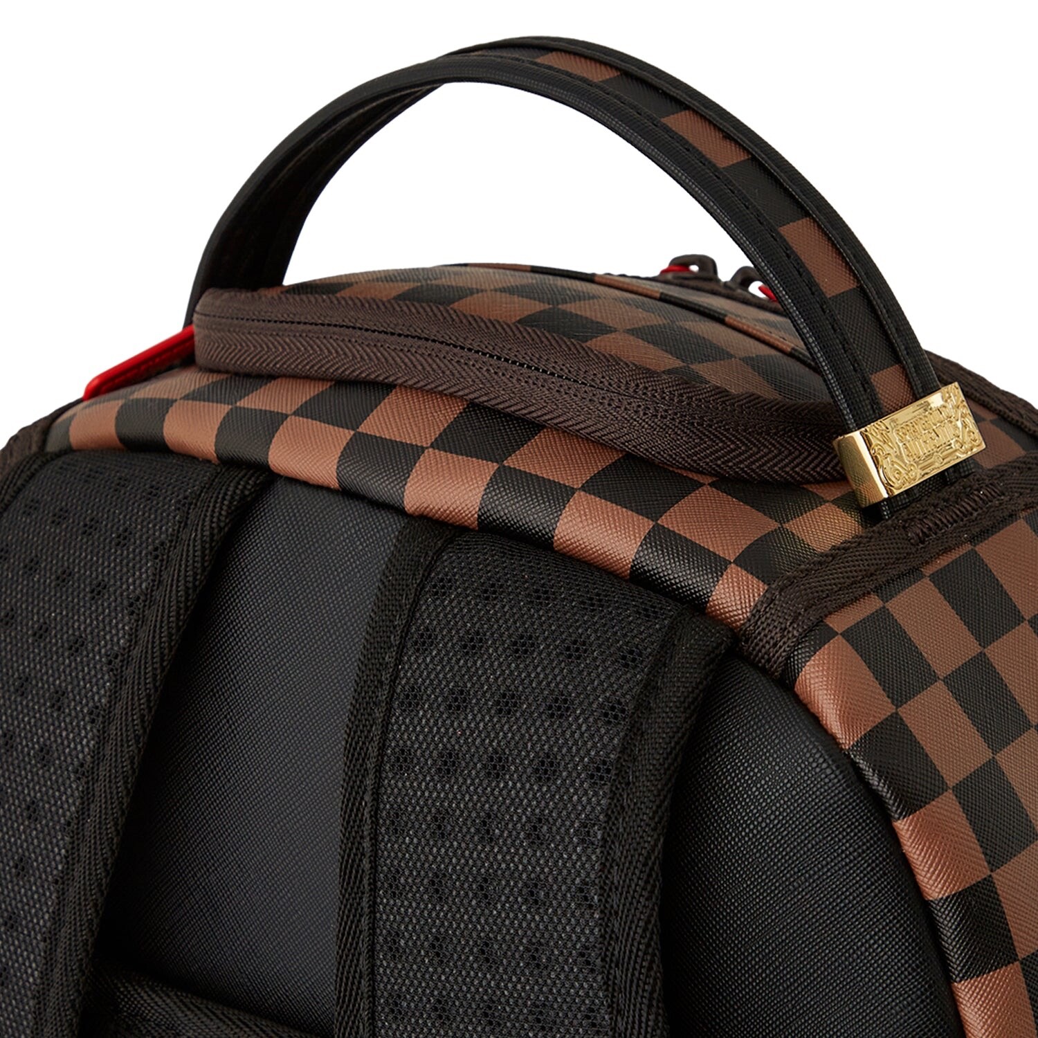 Sprayground Shark In Paris Brown Checkered Money Bear Backpack School Books Bag
