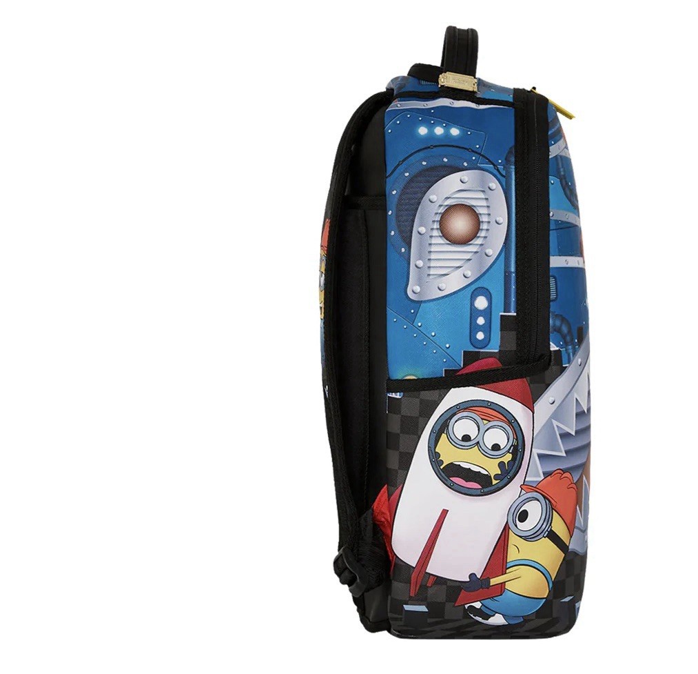 SPRAYGROUND Minions Builders Backpack Velour Laptop Compartment Polyester Fabric