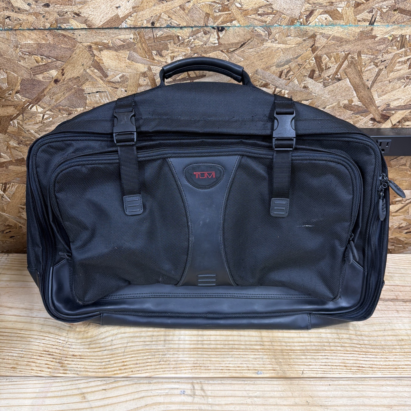 TUMI Expandable 3-in-1 Travel Bag Backpack Briefcase Black Ballistic Nylon 22″