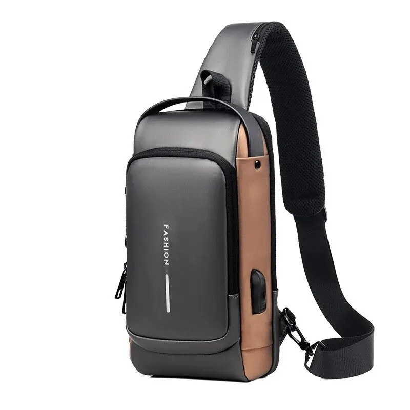 New Brand Designer Men Crossbody Bag PU Leather Classic Anti-Theft Shoulder Bag