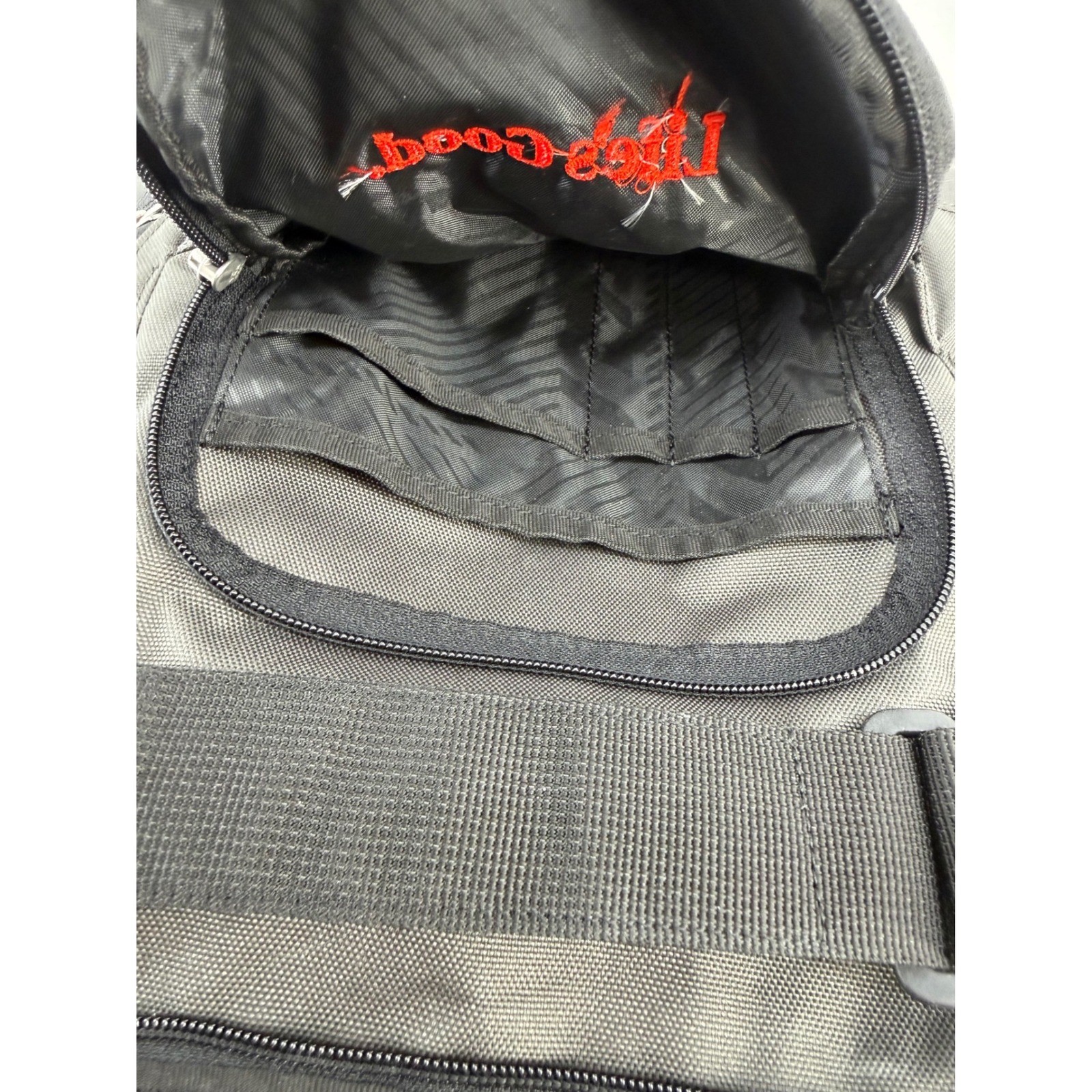 Oakley Backpack Grey Black Lifes Good Embroidered Laptop Multi Pockets