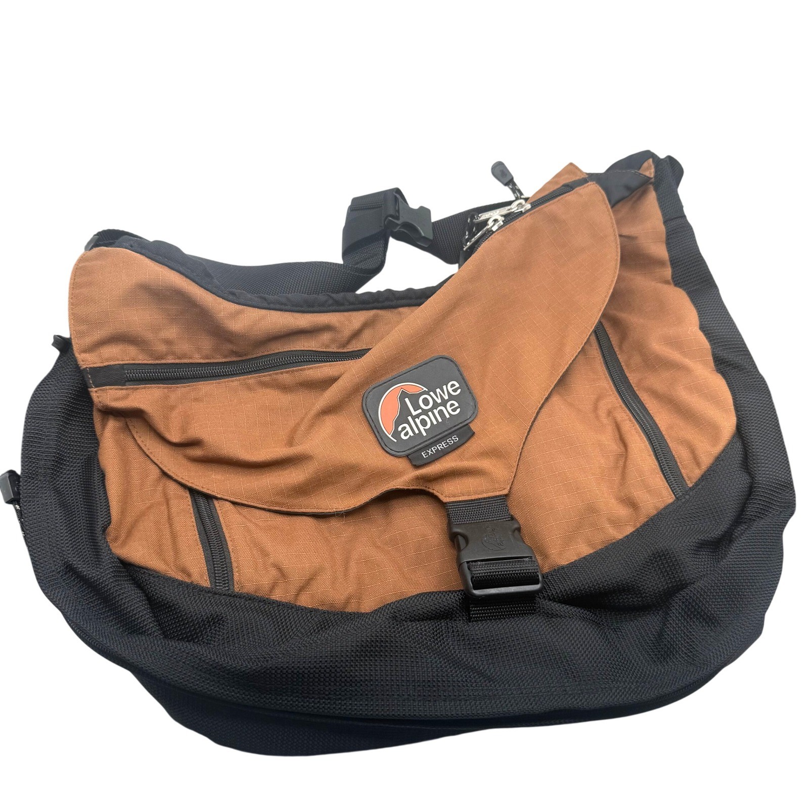 Lowe Alpine Express Messenger Bag Brown Black Large Crossbody Travel Hiking