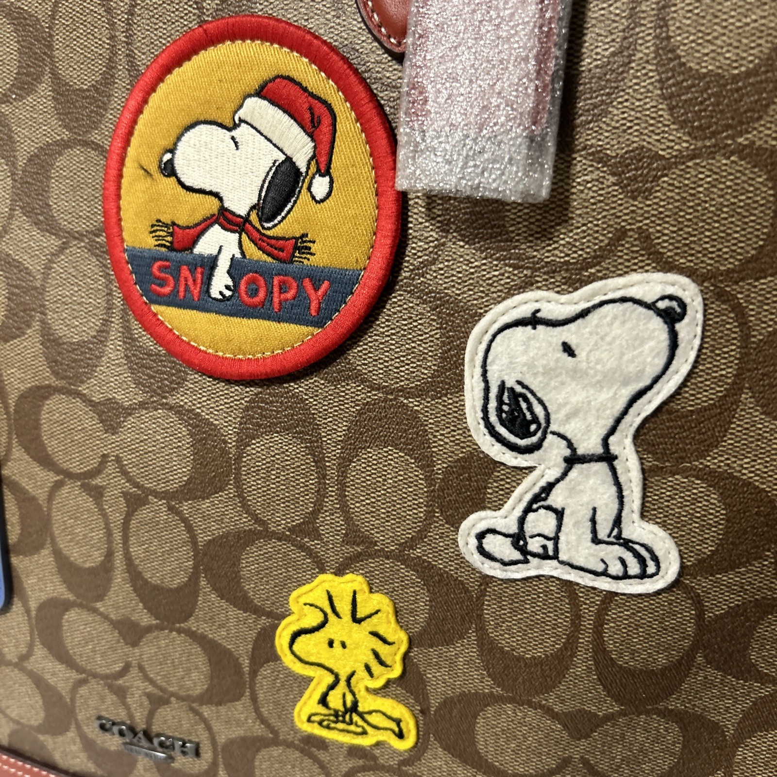 🐼💦 Coach CE948 🐼💦 Peanuts Graham Canvas Patches Tote Signature Bag 🐼 GB43