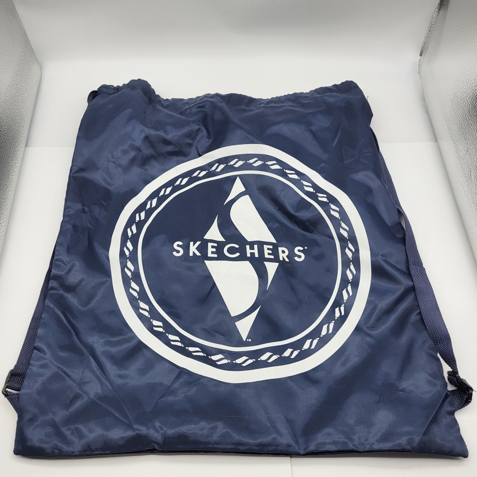 Skechers Backpack Drawstring Bag Navy Blue Tote Dust Bag Gym Workout Basic