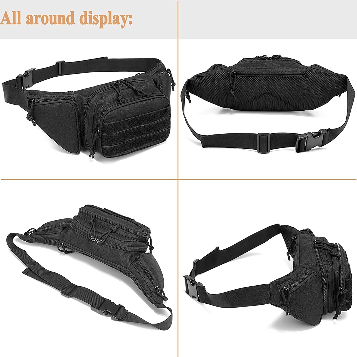 Mens Tactical Chest Bag Concealed Pistol Cases Travel Fanny Pack Molle Pouch USA