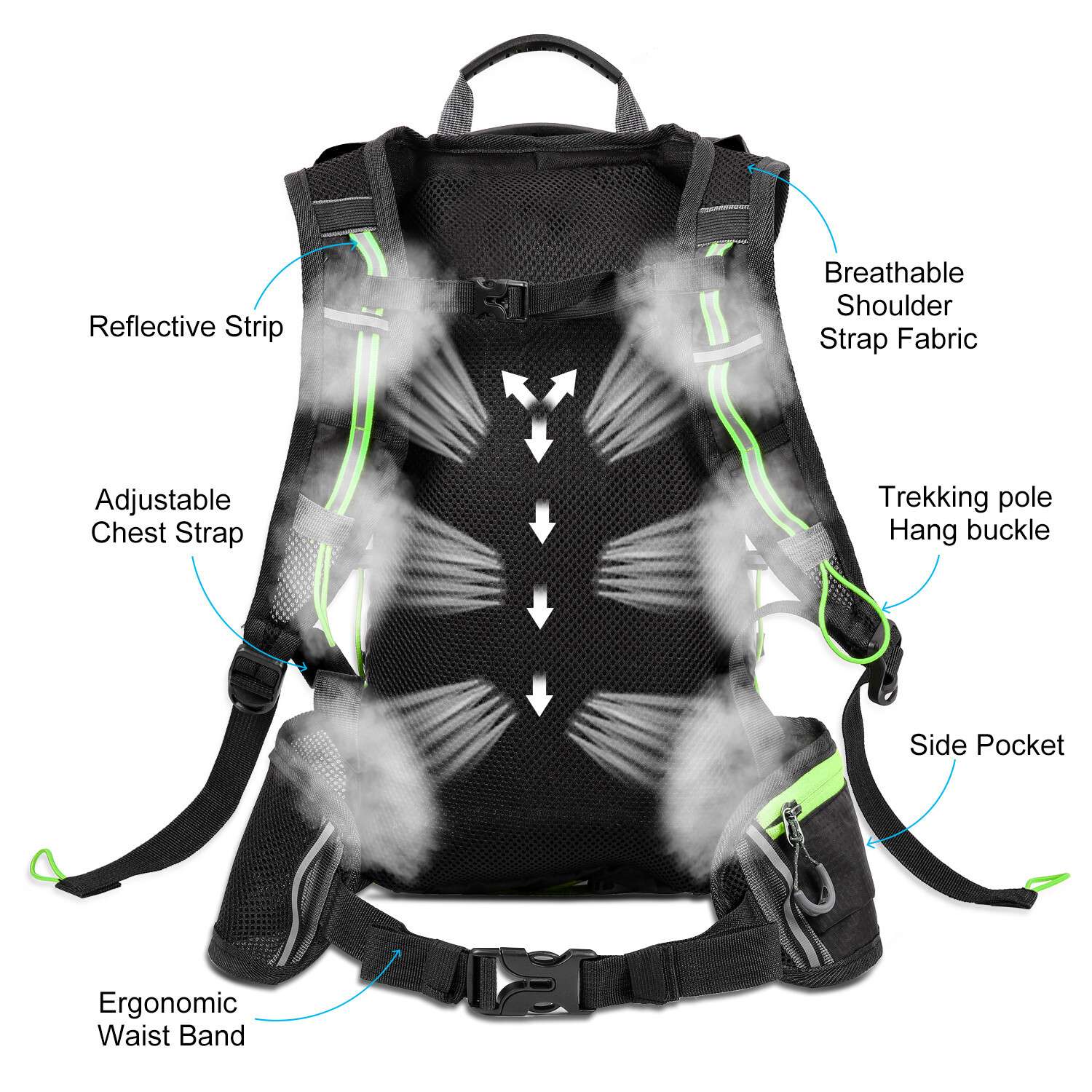 WEST BIKING Waterproof Mini Bag Hard Shell Sports Cycling Backpack Black Smooth